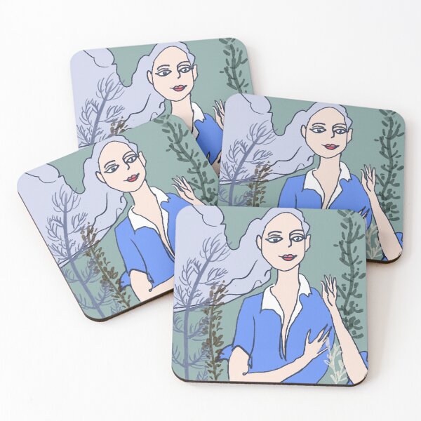Item preview, Soft Breeze Woman with Botanical Garden  designed and sold by TinTinBloom.