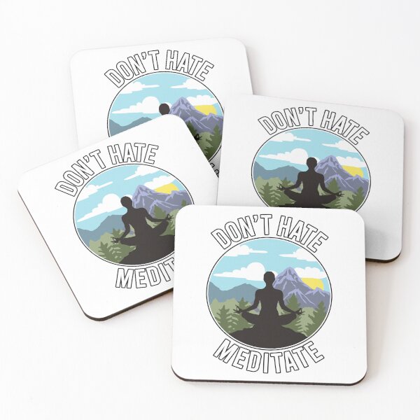 Item preview, Don't Hate, Meditate Lotus Position Silhouette Design designed and sold by Jaudaux Designs.