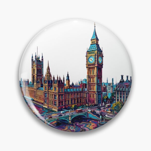 Artikelvorschau, Big Ben London – Farbenfrohe Acryl-Pouring-Kunst mit Spachteltechnik entworfen und verkauft von GymTanLaundry.