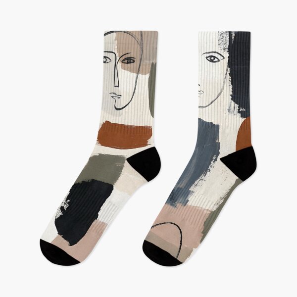 Item preview, Abstract Faces and Brush Strokes Pattern – Modern Minimalist Art Design designed and sold by Hashola Designs.