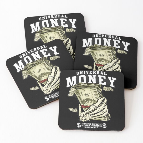 Item preview, Universal Money Skeleton Hand Holding Cash Graphic T-Shirt | Dark Aesthetic Wealth Quote Design designed and sold by Bhaskar Digital Art.