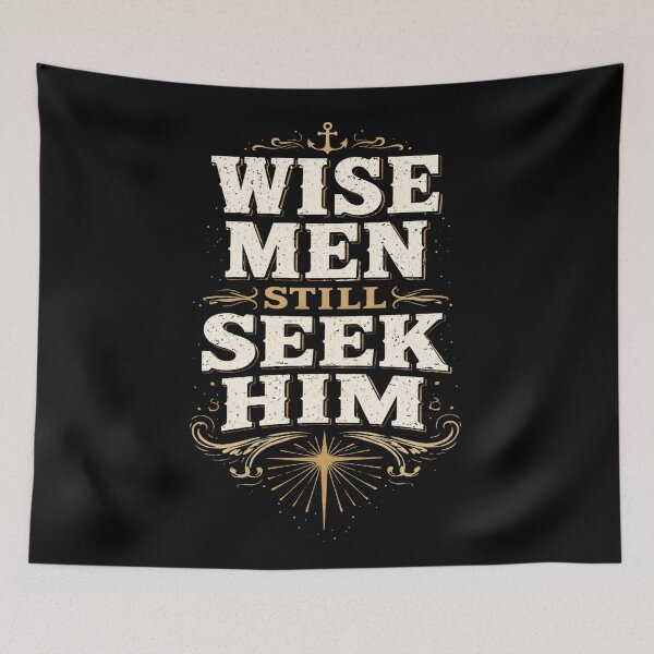Item preview, Wise Men Still Seek Him - Rugged Masculine Mens Christian Faith Nautical Design designed and sold by Blood Washed Apparel.