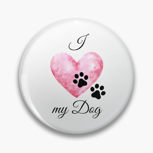 Item preview, I Love my Dog Pink Heart with Double Pawprint designed and sold by jeweleddesigns.