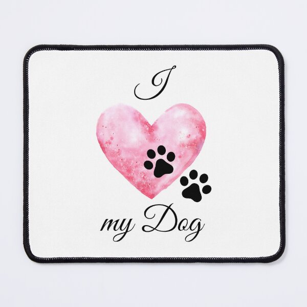 Item preview, I Love my Dog Pink Heart with Double Pawprint designed and sold by jeweleddesigns.