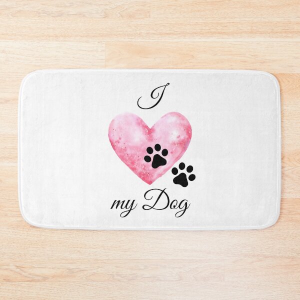 Item preview, I Love my Dog Pink Heart with Double Pawprint designed and sold by jeweleddesigns.