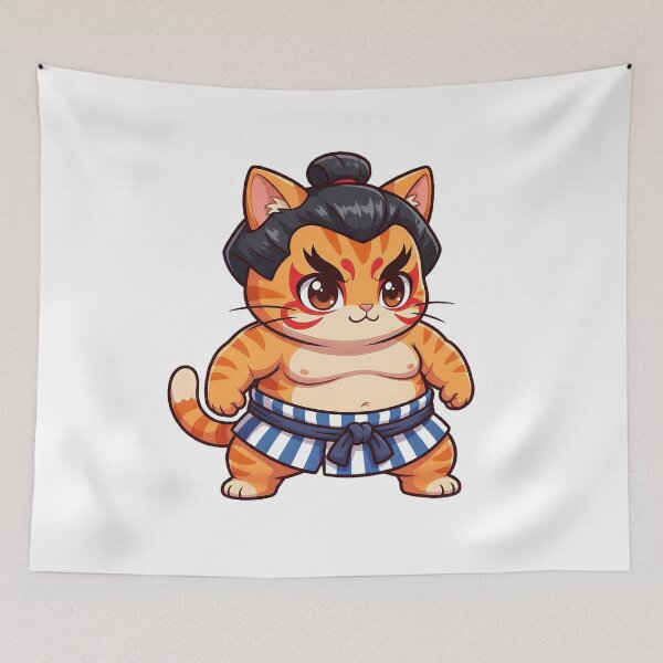 Item preview, Cute Sumo Cat Fighter Kawaii Style designed and sold by CuteKats.