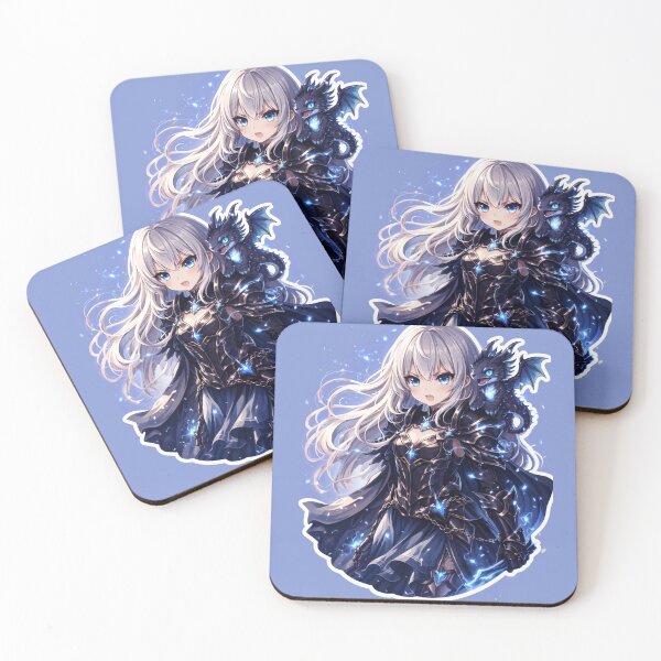 Item preview, Dark Fantasy Anime Girl - Silver Hair Gothic Warrior Princess | Digital Art designed and sold by NeonKawaiiCo.