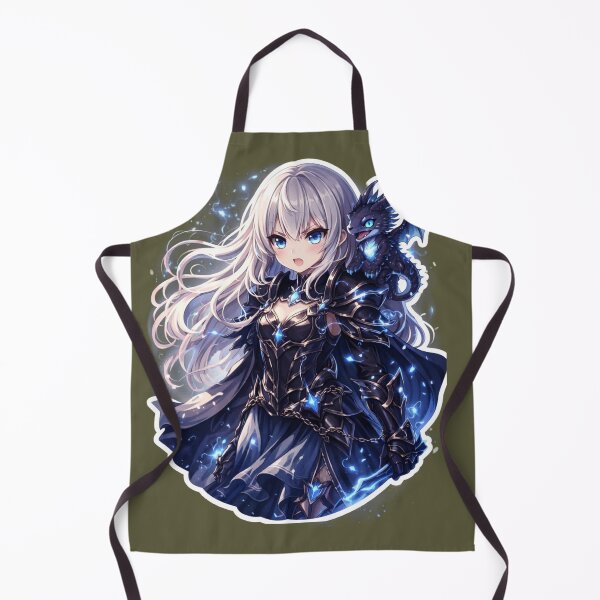 Item preview, Dark Fantasy Anime Girl - Silver Hair Gothic Warrior Princess | Digital Art designed and sold by NeonKawaiiCo.