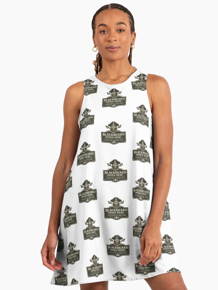Blackbeard Dined Here Ocracoke Island Pirate Outer Banks North Carolina  Tavern Sign Skull Cutlass " A-Line Dress for Sale by jtrenshaw | Redbubble