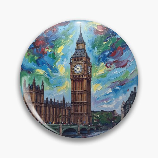 Item preview, Big Ben London Colorful Acrylic Pour Palette Knife Art designed and sold by GymTanLaundry.