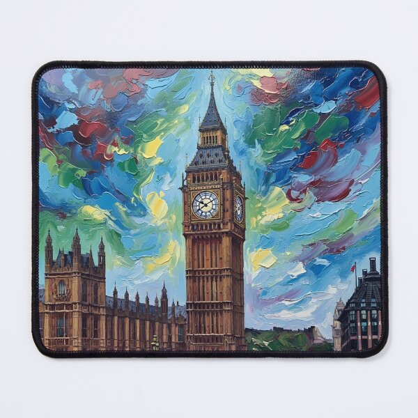 Item preview, Big Ben London Colorful Acrylic Pour Palette Knife Art designed and sold by GymTanLaundry.