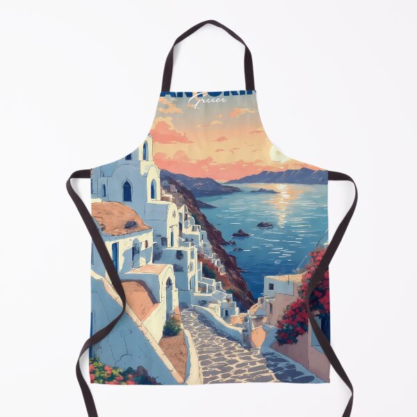 Item preview, Santorini Island Retro Anime Landscape Poster – Vintage 80s Style Greece Travel Art designed and sold by JacksoonLester.