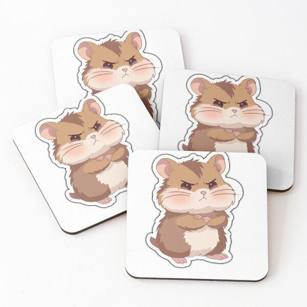 Item preview, Grumpy Hamster Sticker Cute Angry Kawaii Rodent Cartoon Funny Mood Animal designed and sold by pn_terest.