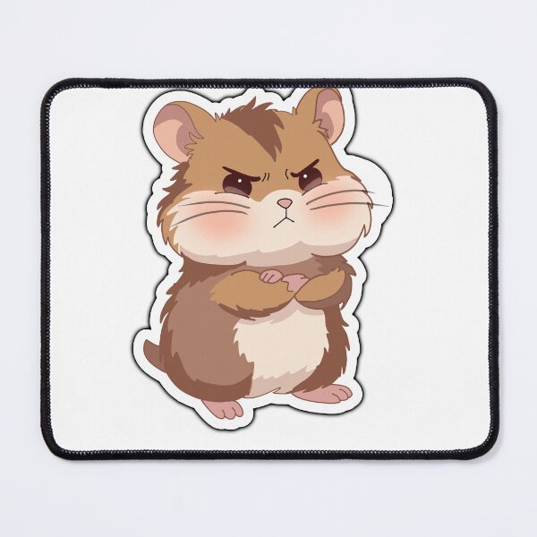 Item preview, Grumpy Hamster Sticker Cute Angry Kawaii Rodent Cartoon Funny Mood Animal designed and sold by pn_terest.