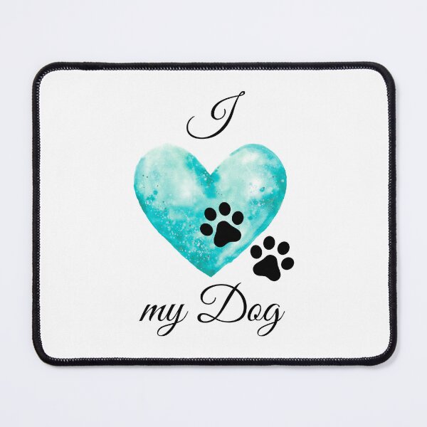 Item preview, I Love my Dog Teal Heart with Double Pawprint designed and sold by jeweleddesigns.