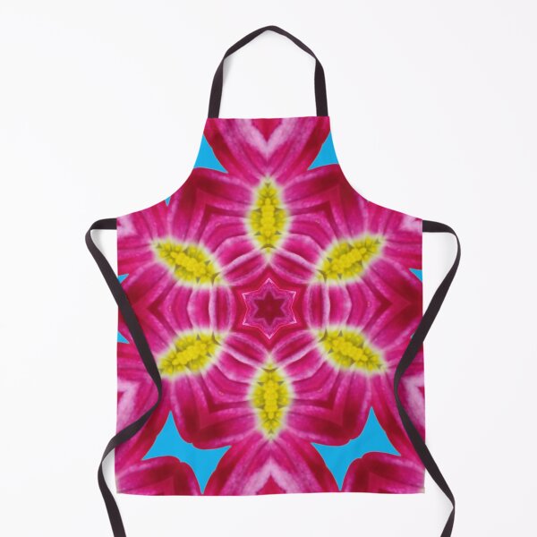 Item preview, Pink Floral Kaleidoscope on Blue – Bold Botanical Pattern designed and sold by SilentBloomLab.