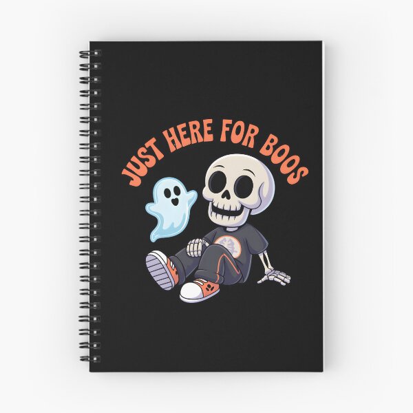 Item preview, Just Here for Boos - Groovy Skeleton and Ghost Buddy designed and sold by Raw Tigers.