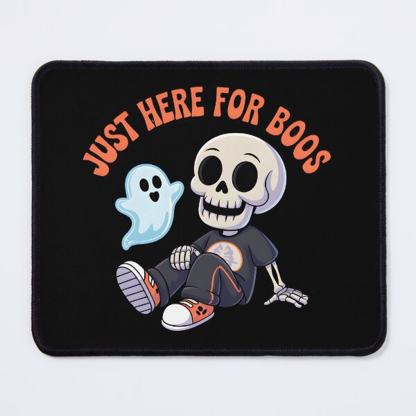 Item preview, Just Here for Boos - Groovy Skeleton and Ghost Buddy designed and sold by Raw Tigers.
