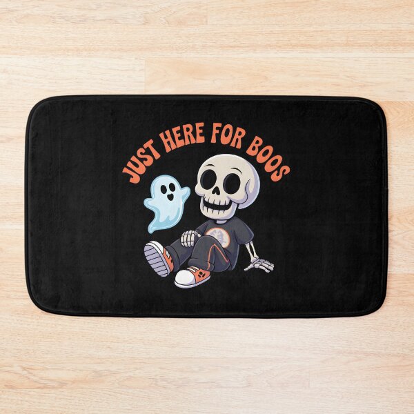 Item preview, Just Here for Boos - Groovy Skeleton and Ghost Buddy designed and sold by Raw Tigers.