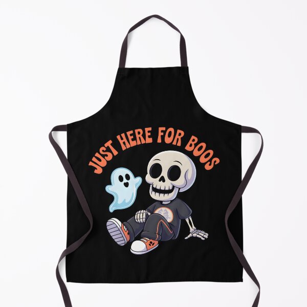 Item preview, Just Here for Boos - Groovy Skeleton and Ghost Buddy designed and sold by Raw Tigers.