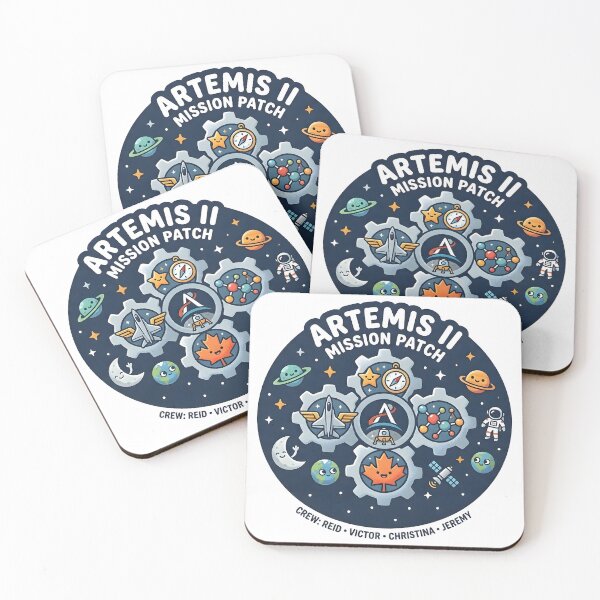 Item preview, Cute Artemis II Mission Patch Illustration designed and sold by Paulocdias.