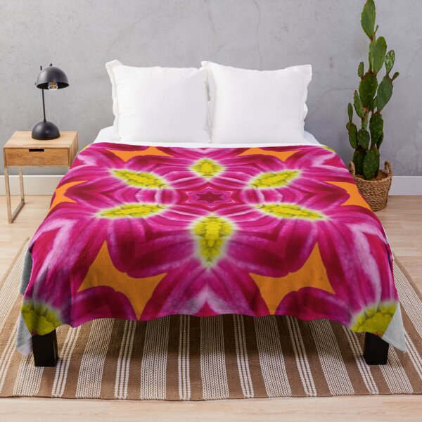 Item preview, Pink and Orange Floral Pattern – Warm Kaleidoscope Design designed and sold by SilentBloomLab.