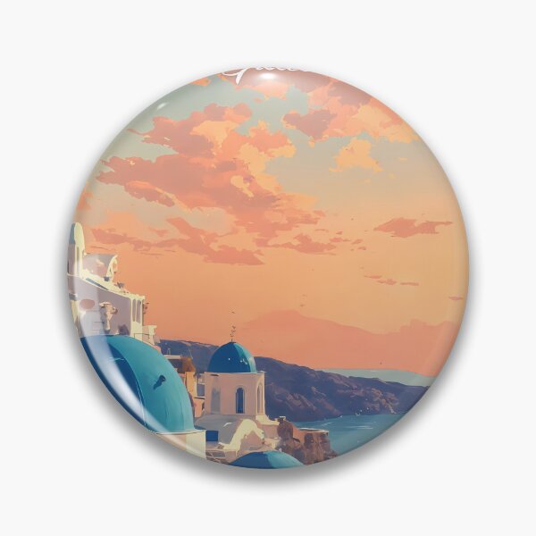 Item preview, Anime Girl Dreaming of Santorini – Retro Vintage Anime Travel Illustration designed and sold by JacksoonLester.