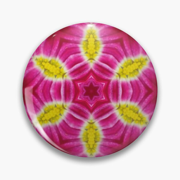 Artikelvorschau, Rosa florales Kaleidoskop auf Schwarz – Design mit kühner Symmetrie entworfen und verkauft von SilentBloomLab.