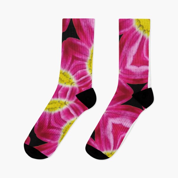 Item preview, Pink Floral Kaleidoscope on Black – Bold Symmetry Design designed and sold by SilentBloomLab.
