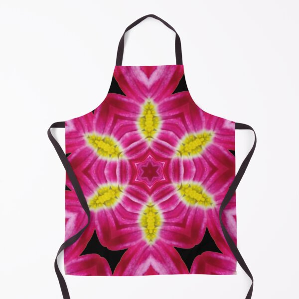 Aperçu de l'œuvre Pink Floral Kaleidoscope on Black – Bold Symmetry Design créée et vendue par SilentBloomLab.