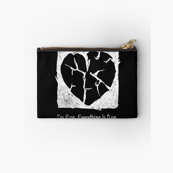 Item preview, Sarcastic Chronic Illness Shirt I’m Fine Everything’s Fine Hand Drawn Broken Heart Doodle Spoonie Life Burnout Humor Mental Health Sarcasm designed and sold by RealLifeMerchies.