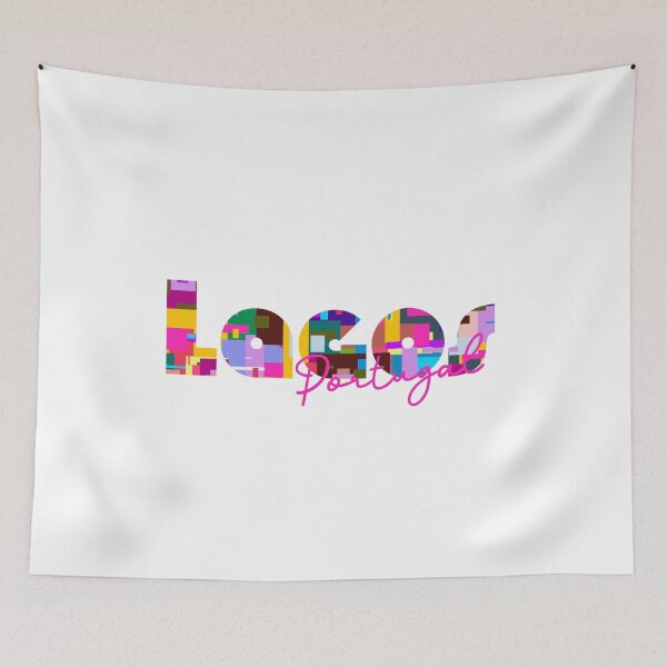 Item preview, Lagos, Portugal, Vibrant Abstract City Typography Art designed and sold by Wanderful-roads.