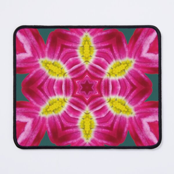 Item preview, Pink Floral Kaleidoscope with Deep Green Background designed and sold by SilentBloomLab.