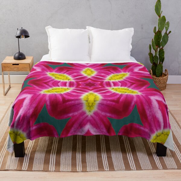 Item preview, Pink Floral Kaleidoscope with Deep Green Background designed and sold by SilentBloomLab.
