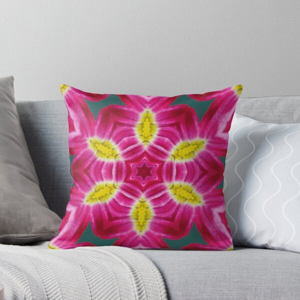 Item preview, Pink Floral Kaleidoscope with Deep Green Background designed and sold by SilentBloomLab.