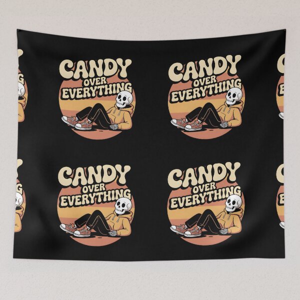 Item preview, Candy Over Everything - Relaxing Skeleton Retro Sunset designed and sold by Raw Tigers.