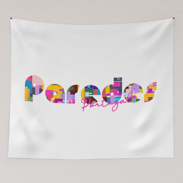 Item preview, Paredes, Portugal, Vibrant Abstract City Typography Art designed and sold by Wanderful-roads.
