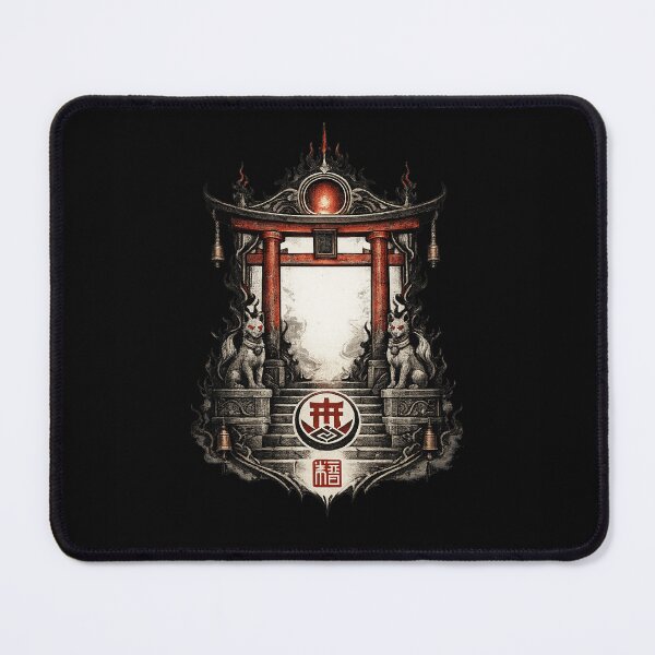 Item preview, Vermilion Threshold Gate – Shadow Shrine Guardian Japanese Torii Design designed and sold by OblivionRise.