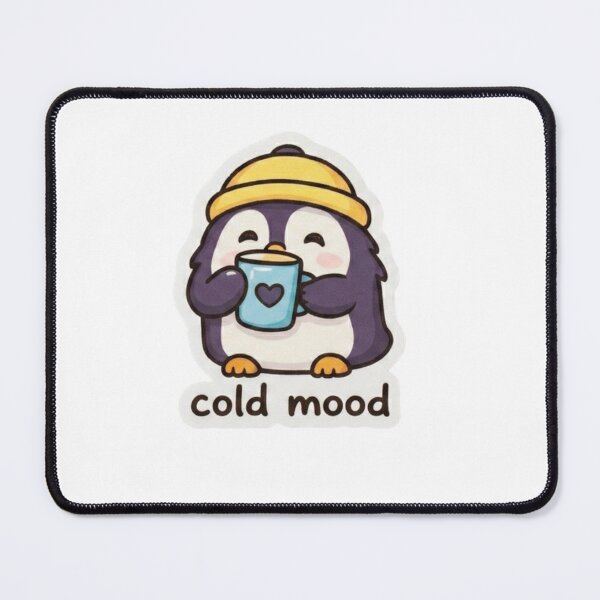Item preview, Cold Mood Cute Penguin Sticker - Cozy Winter Bird with Coffee - Kawaii Penguin Art designed and sold by ZYNORAworld.