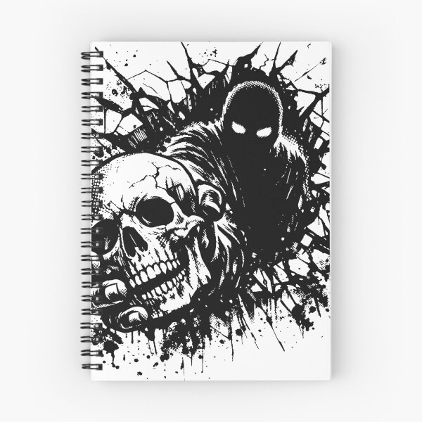 Item preview, Sinister black-and-white illustration of a grim reaper figure reaching through a shattered background to clutch a human skull, evoking horror, death, gothic style, designed and sold by Dejbar.