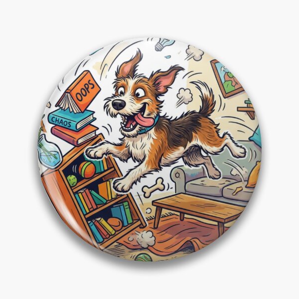 Item preview, Funny Chaos Dog – “Seemed Like a Good Idea” Messy Puppy Illustration designed and sold by DeV11.