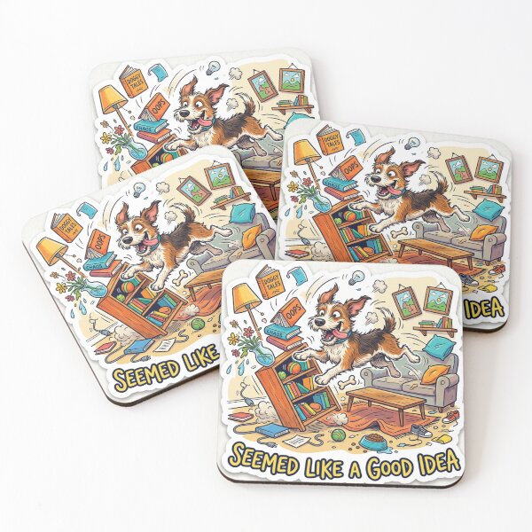 Item preview, Funny Chaos Dog – “Seemed Like a Good Idea” Messy Puppy Illustration designed and sold by DeV11.