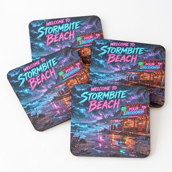 Item preview, Welcome to Stormbite Beach — Pour Decisions Location Art designed and sold by A Sinister Sly.