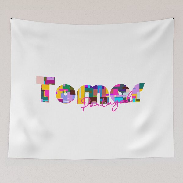 Item preview, Tomar, Portugal, Vibrant Abstract City Typography Art designed and sold by Wanderful-roads.