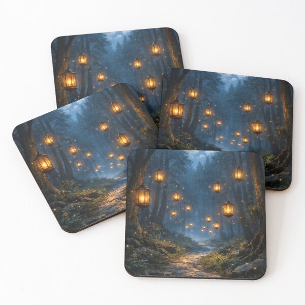 Item preview, Secret Forest Path - Midnight Floating Lanterns designed and sold by FriskyLemur.