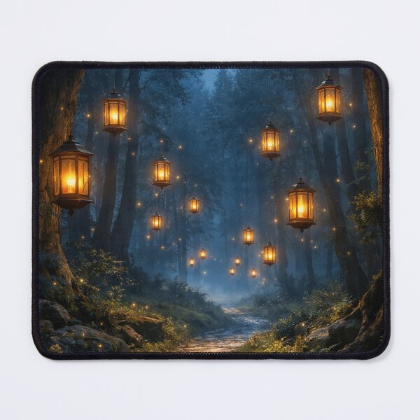 Item preview, Secret Forest Path - Midnight Floating Lanterns designed and sold by FriskyLemur.