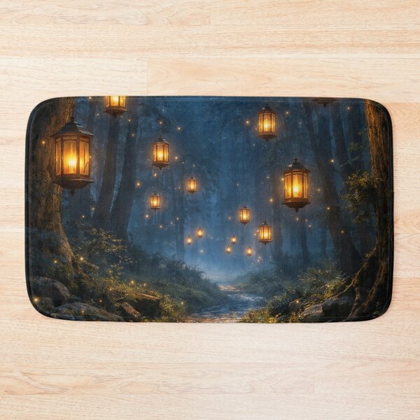 Item preview, Secret Forest Path - Midnight Floating Lanterns designed and sold by FriskyLemur.
