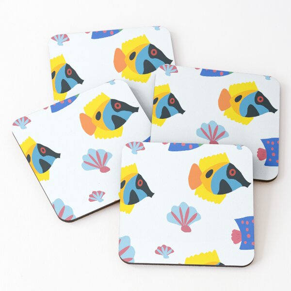 Item preview, Colorful Tropical Fish and Shells (White) designed and sold by Designs by Sara Felton.