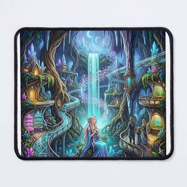 Item preview, Melody of the Crystal Sanctuary - Ethereal Elven Underground City designed and sold by M.O.K..