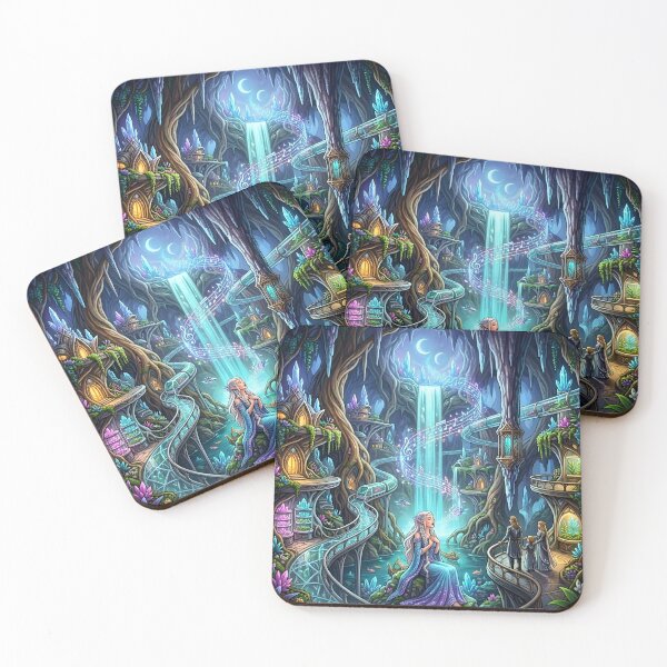 Item preview, Melody of the Crystal Sanctuary - Ethereal Elven Underground City designed and sold by M.O.K..